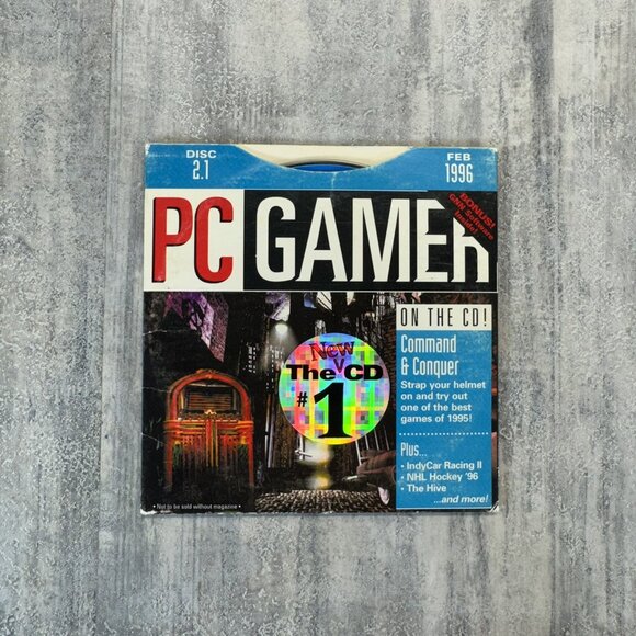 VTG PC Gamer Magazine CD ROM Demo Disc 2.1 Feb 1996 Command & Conquer Worms - Picture 1 of 4